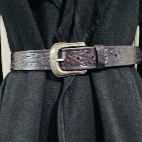 100% leather brown belt main image 12